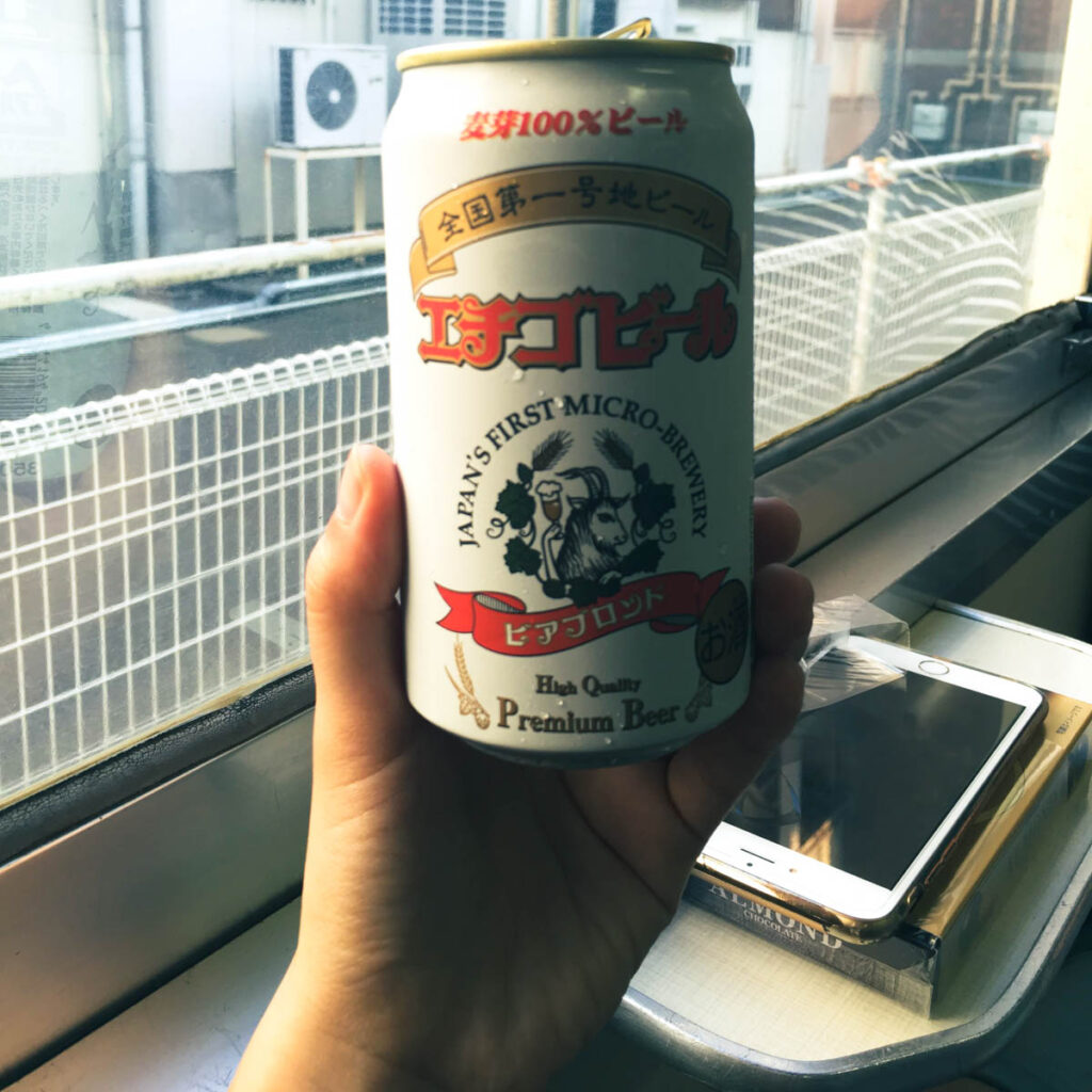 기차에서 맛 본 맥주는 에치고 비어 (エチゴビール). 일본 제1호 지역맥주라고 한다. 