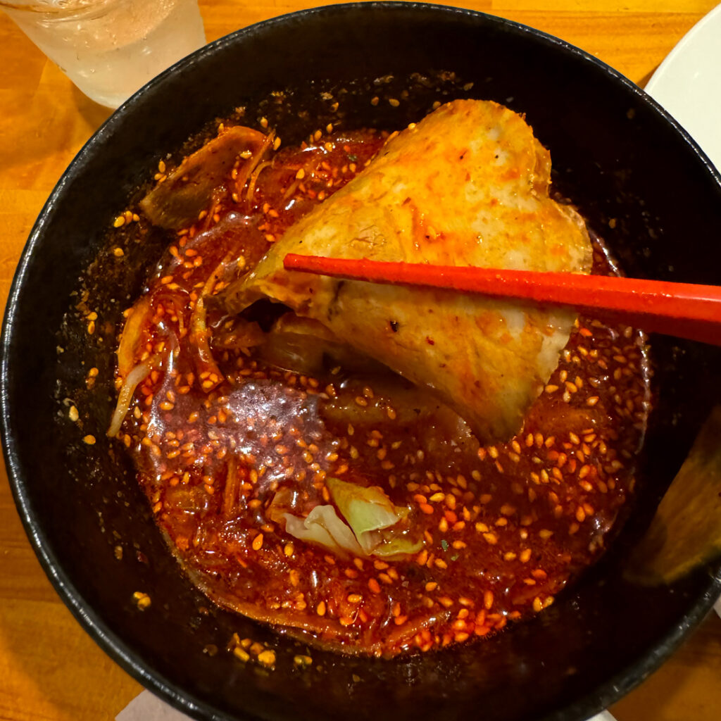 히로시마츠케멘 소스에 차슈 찍먹