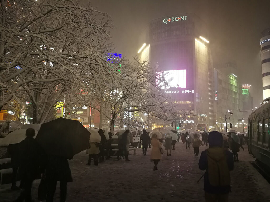 눈보라를 뚫고 전직 컨설팅 받으러 가던 길 (시부야)