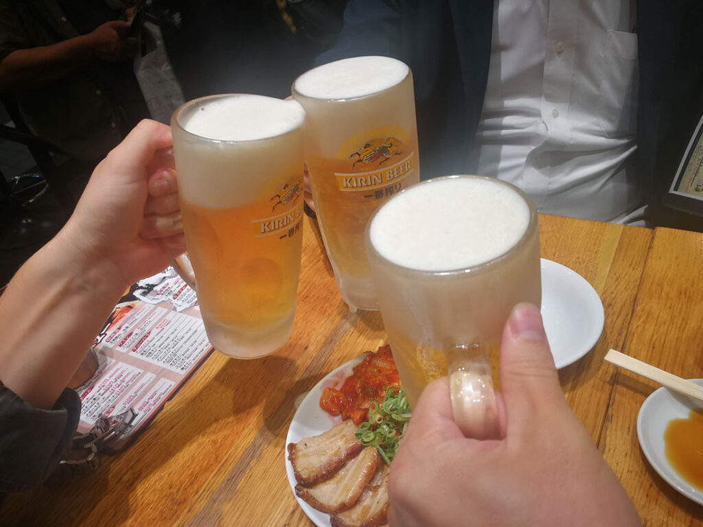 일본회사 퇴사전 직원들과 마지막 맥주