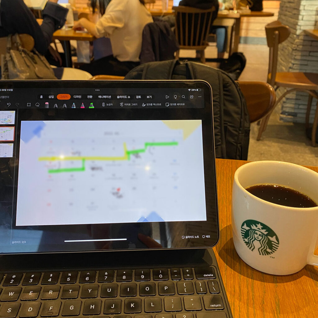 카페에서 퇴사 계획 세우기